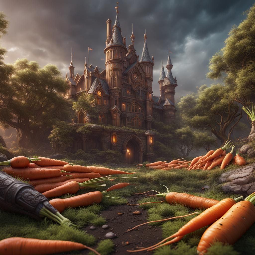 Fantastical Carrot in Detailed Matte Painting