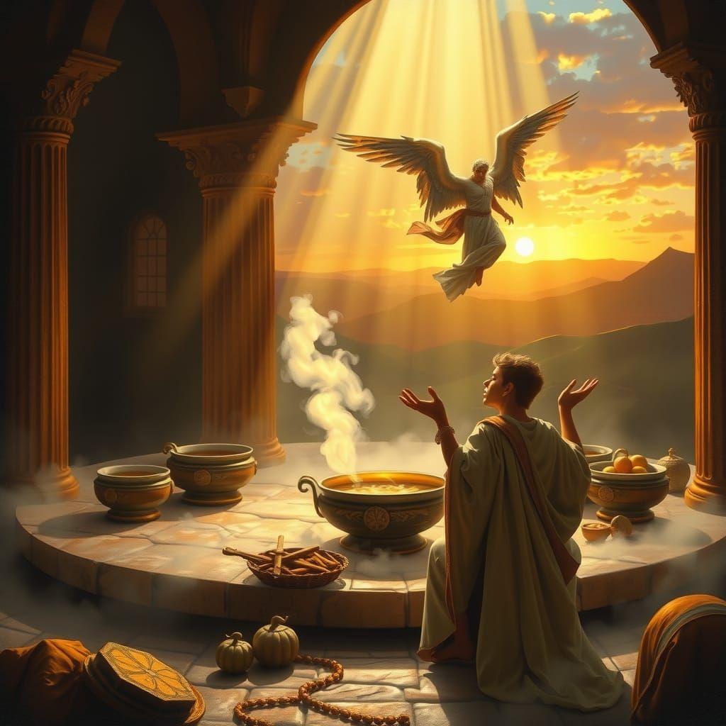 King Solomon's Prayer: A Biblical Oil Painting