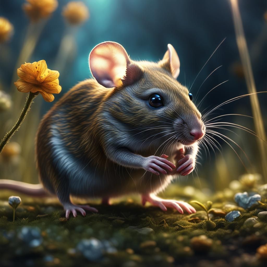 Detailed Matte Painting of a Field Mouse
