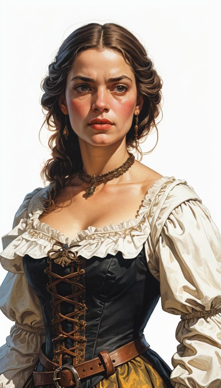 17th Century French Handmaiden Illustration