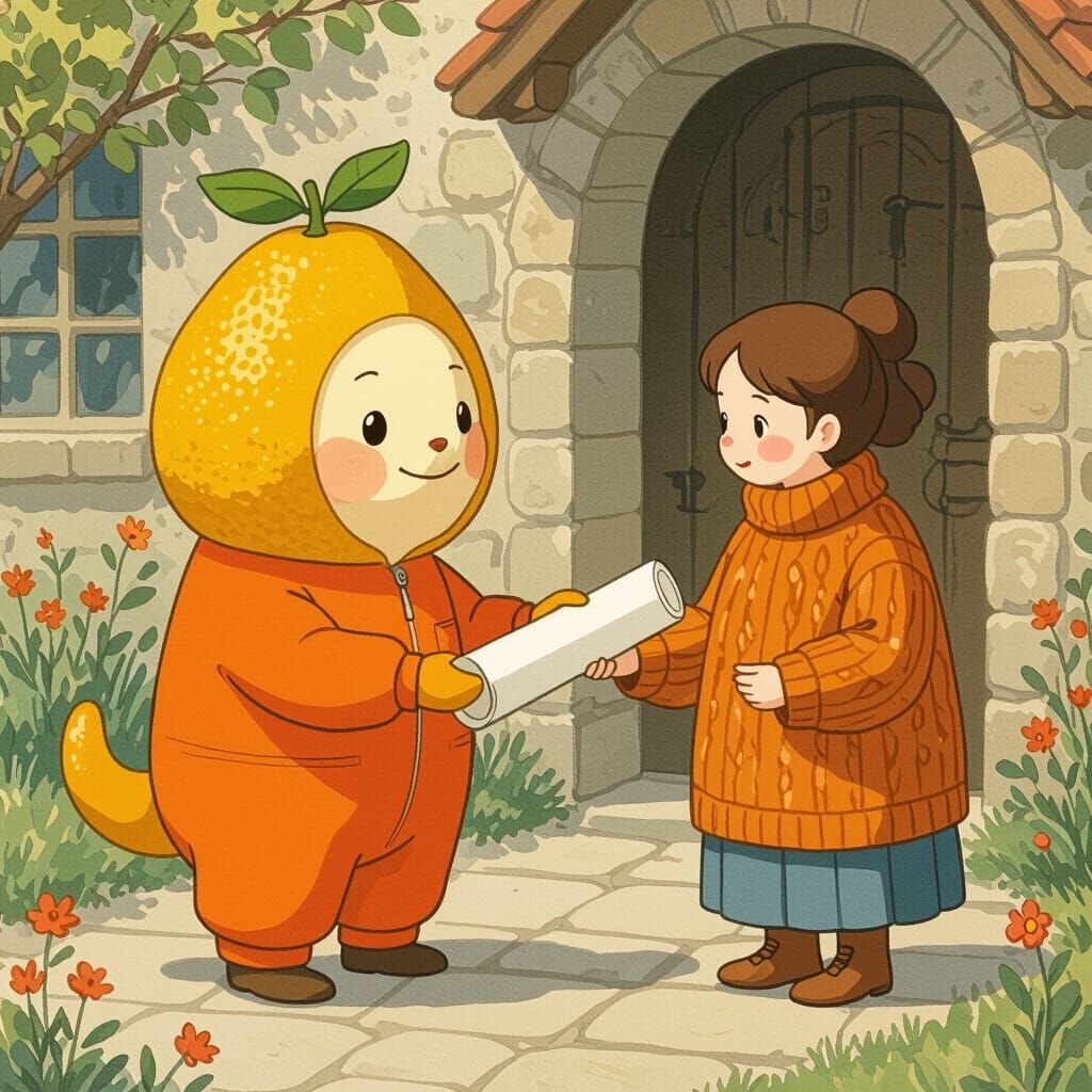 Pomelo Character Presents Document, Illustrated Animation St...