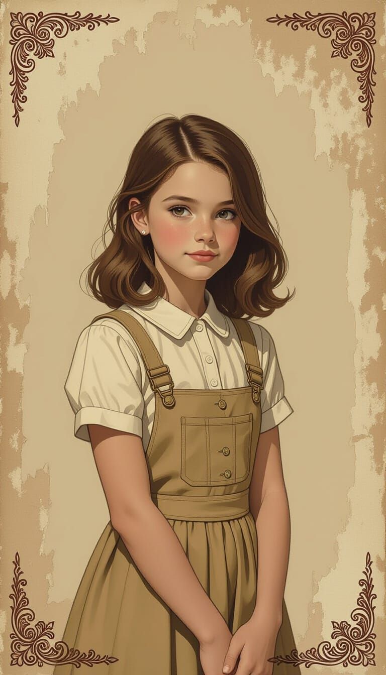 Sepia Sketch of Misty in Nostalgic Setting