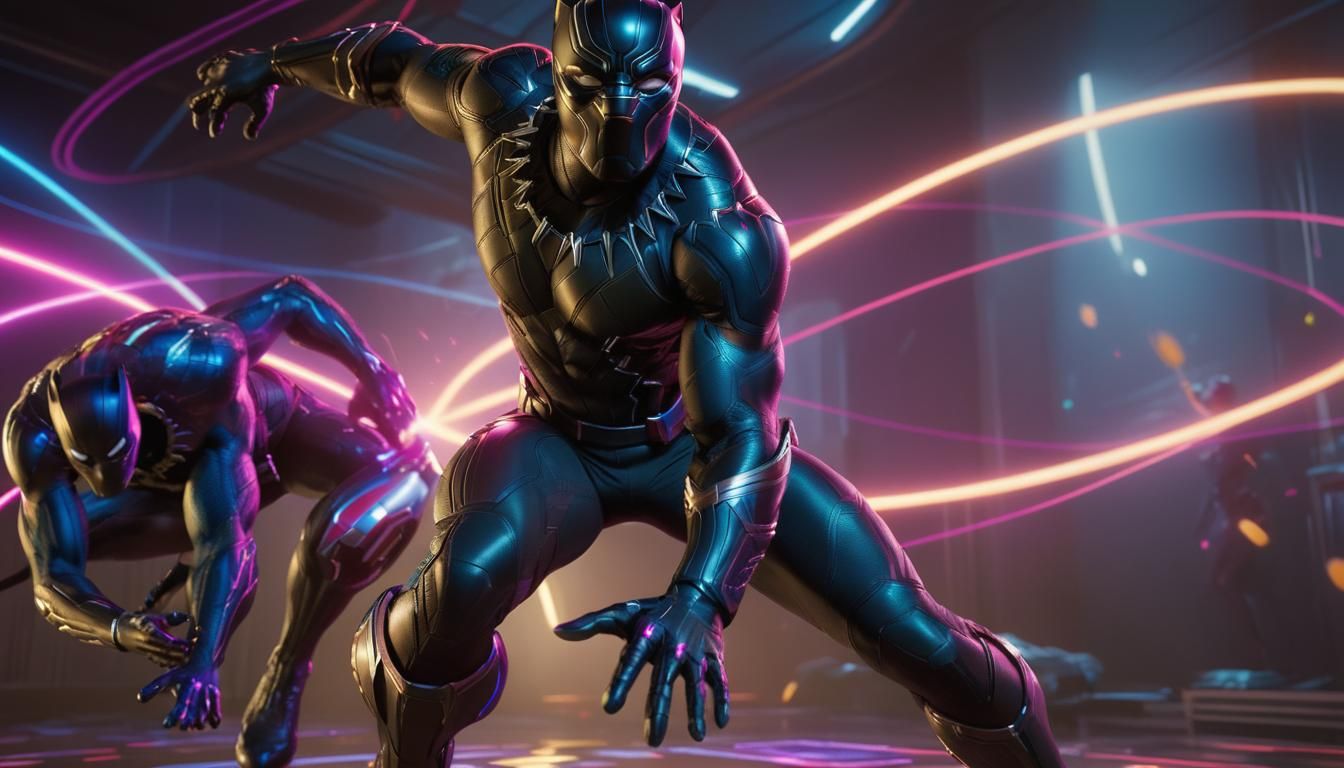 Black Panther and Captain America Escape Laser Trap