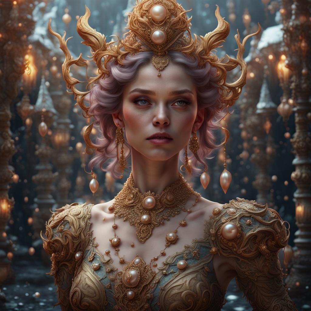 Fantastical Pearl Girl in Detailed Matte Painting