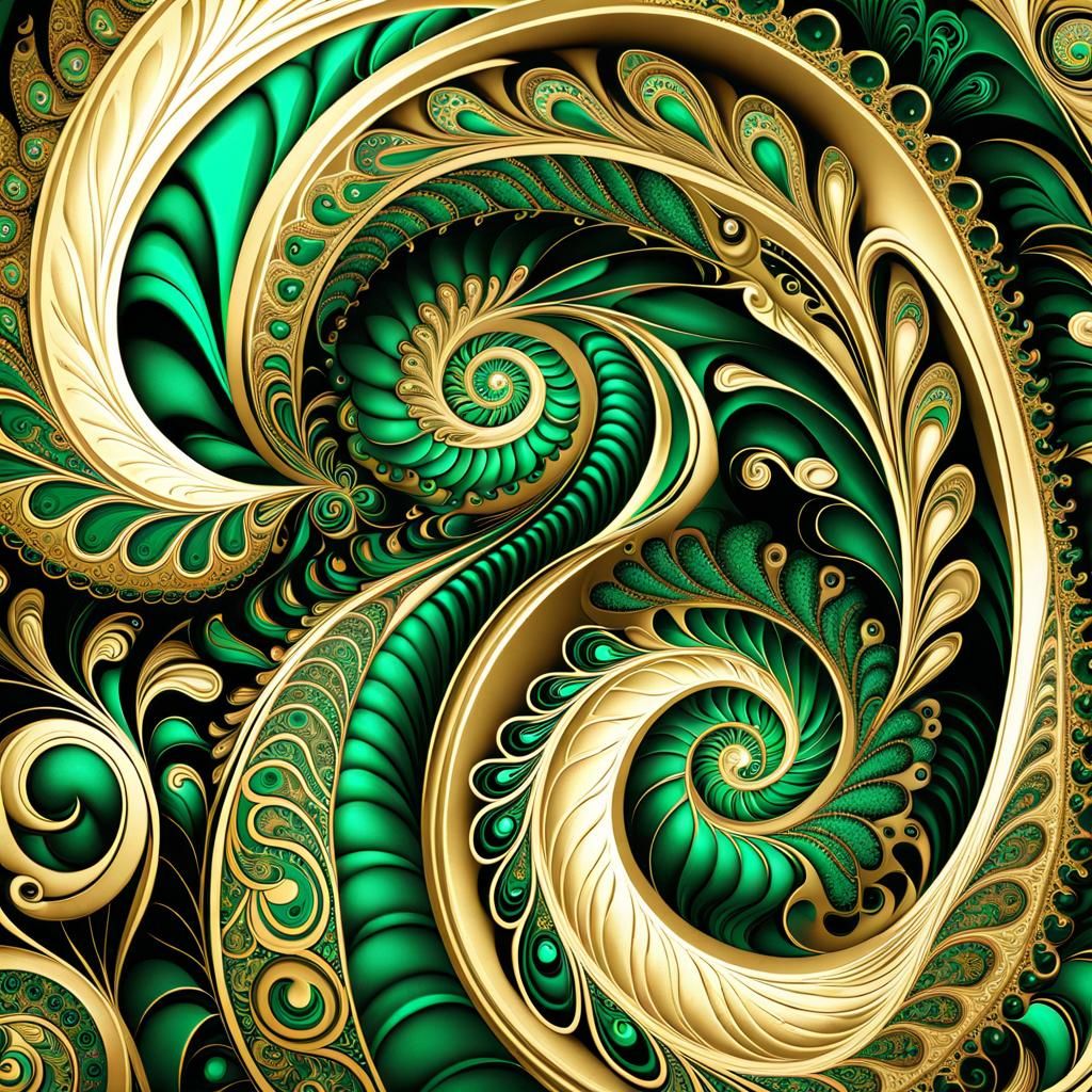 Fractal Paisley Design in Soft Fantasy Style