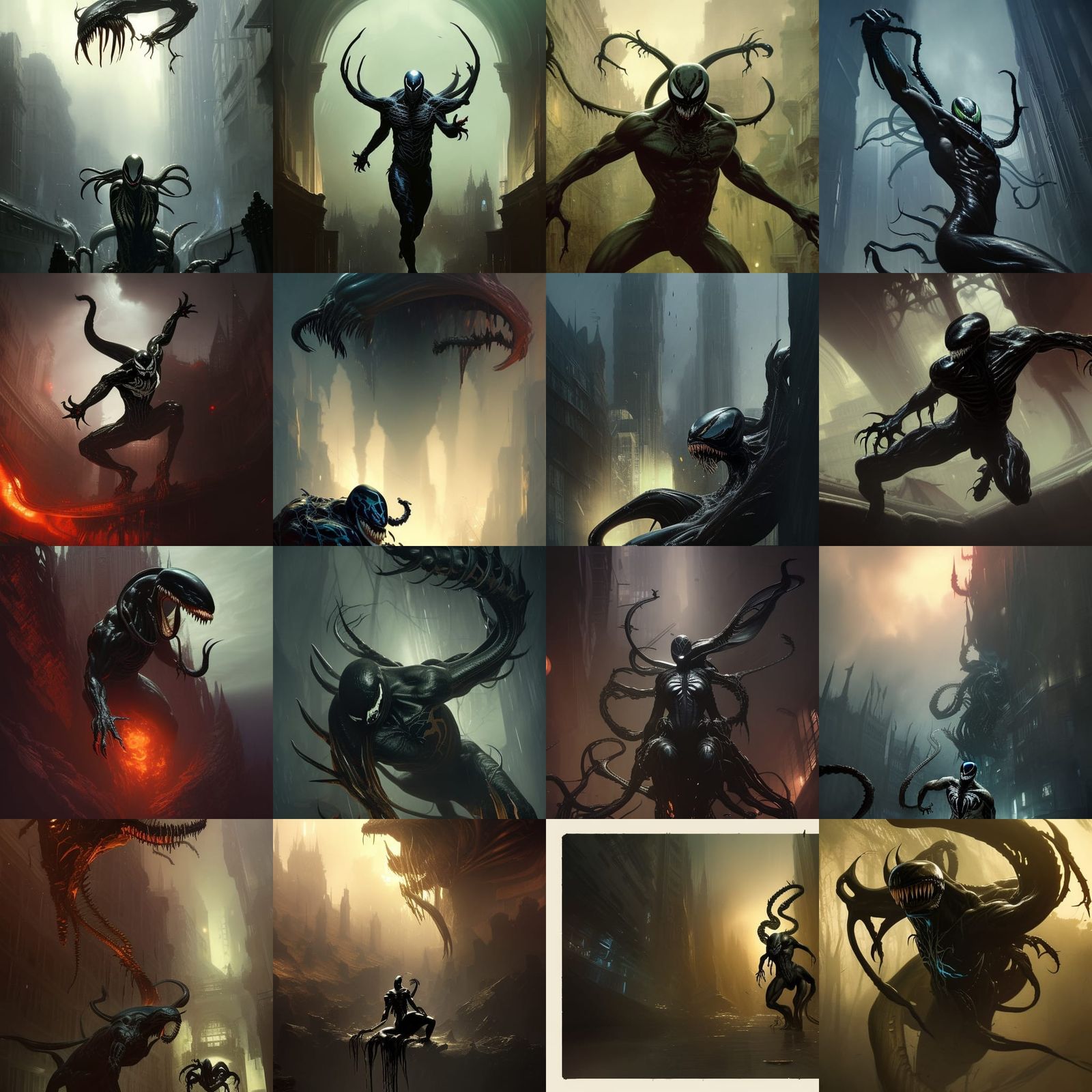 Venom in Dark Fantasy Style by Rutkowski