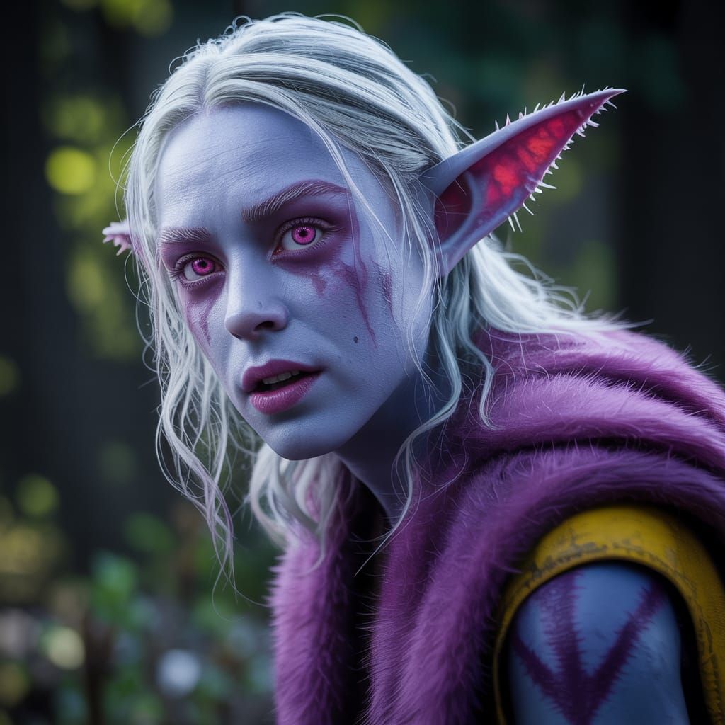 Dark Fantasy Half-Orc Woman Portrait, Cinematic Style