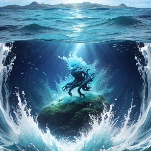 Curious Water Elemental Digital Rendering
