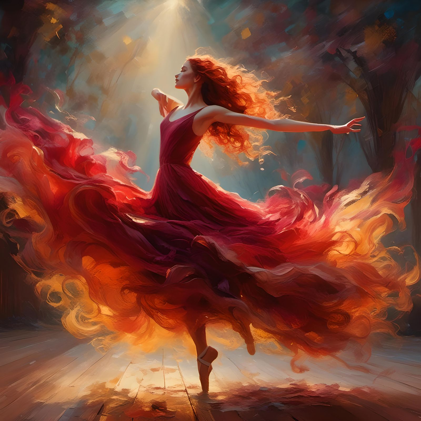 Mythical Ballerina Dances in the Wind