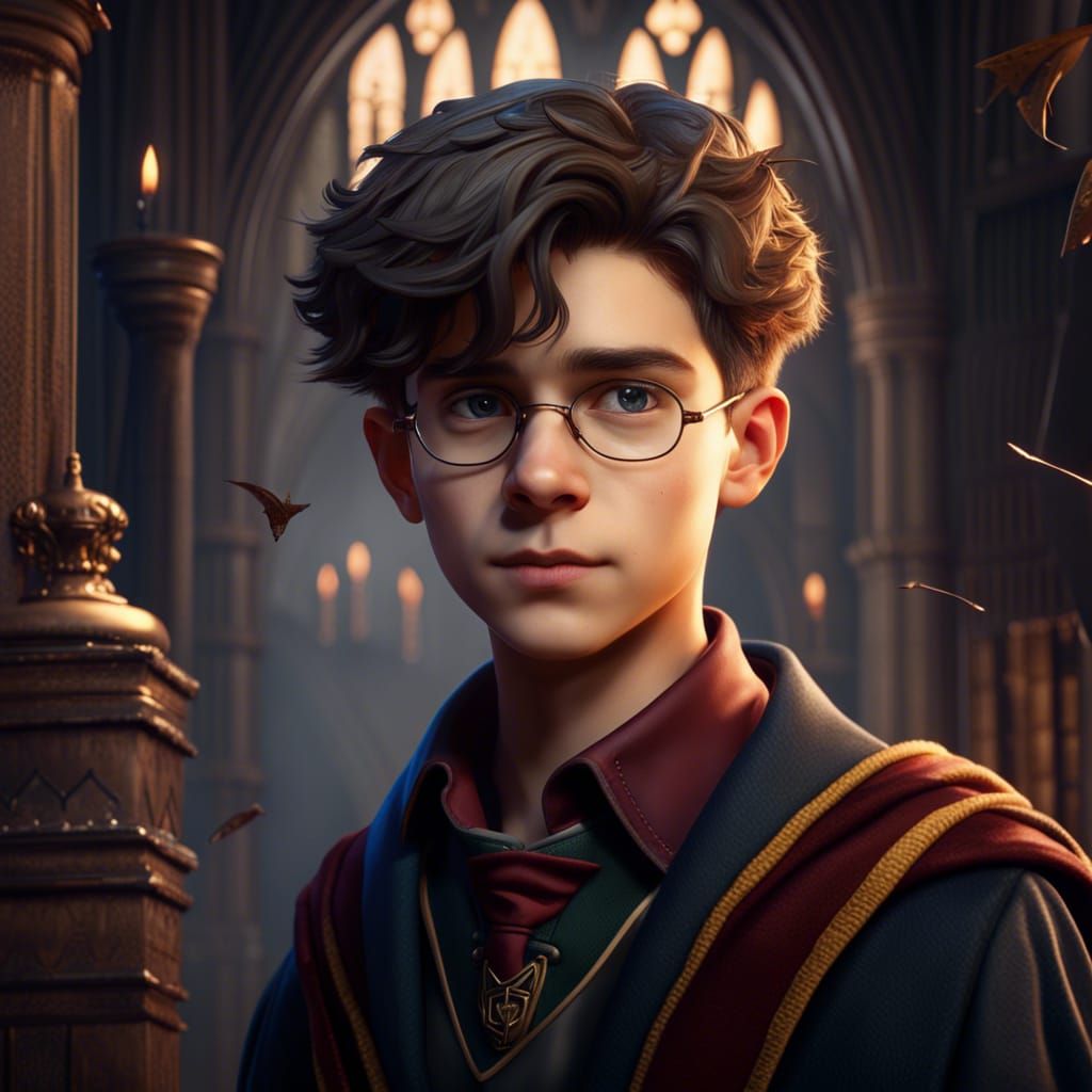 Handsome Hogwarts Boy in Detailed Fantasy Art