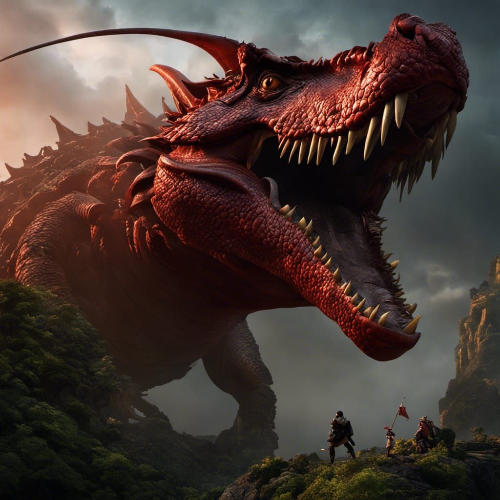 Pirate Battles Alligator in Sinister Dark Fantasy Scene