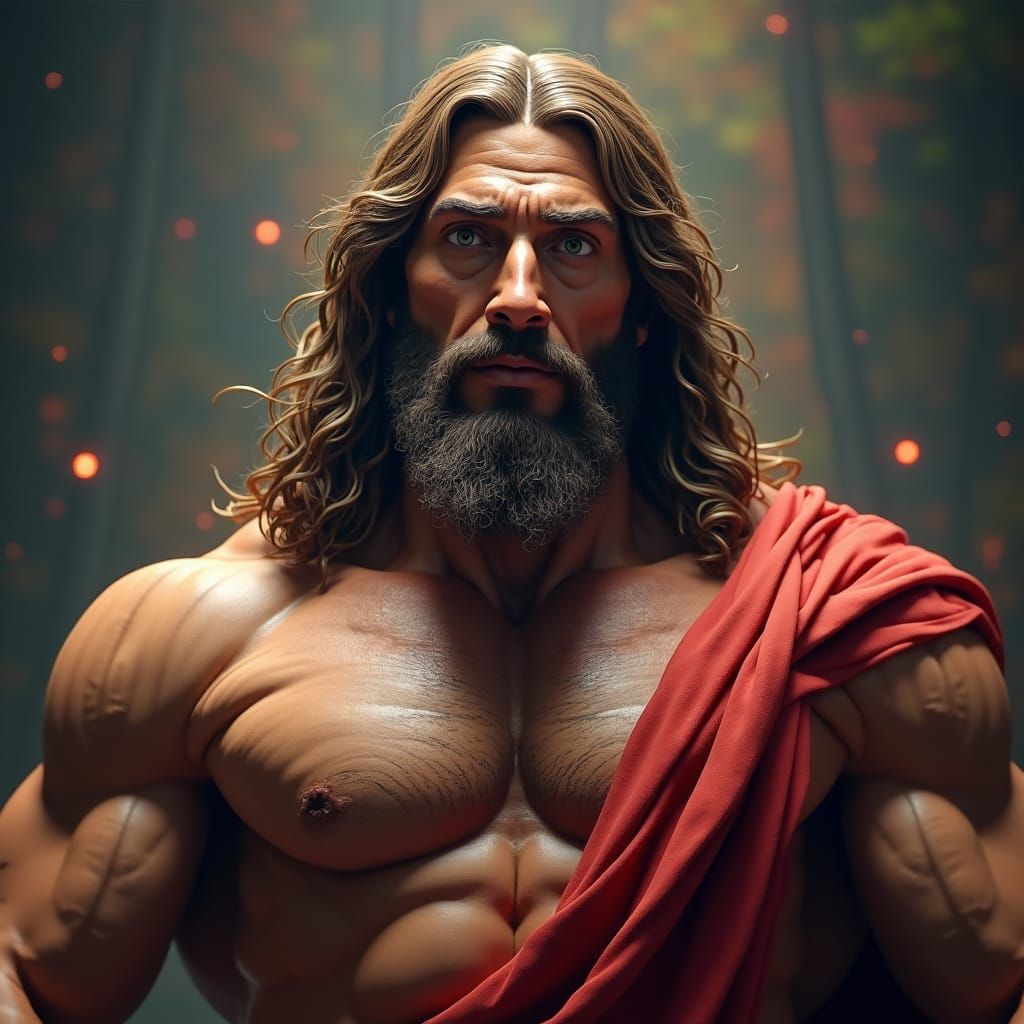 Jesus Christ as Hyper-Realistic Bodybuilder