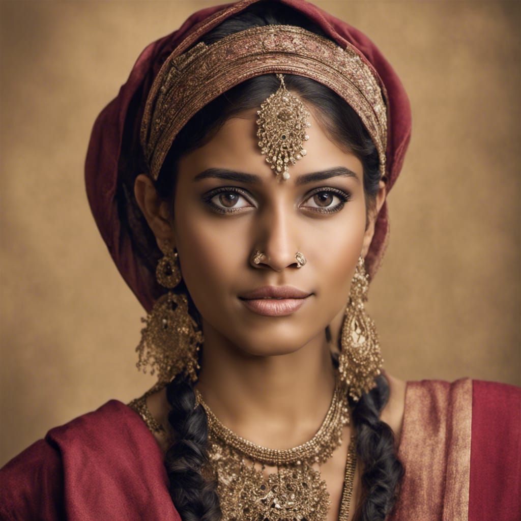 Bharatanatyam Dancer in Traditional Dress: Professional Port...