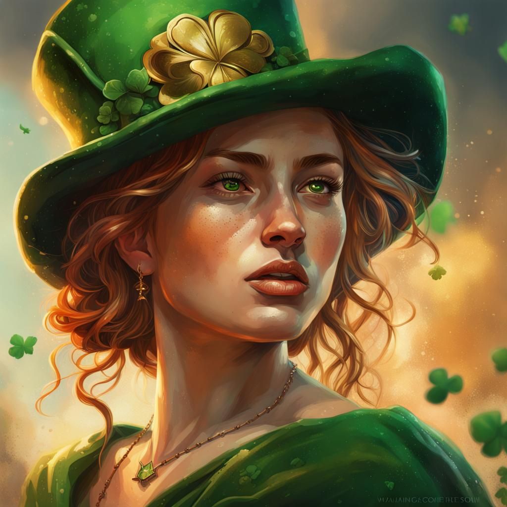 Hyperrealistic Irish Woman in Splash Art Style