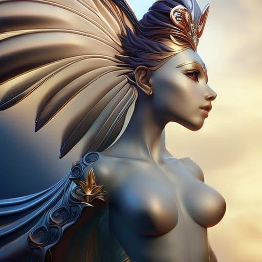 Etherworld Fairy with Opalescent Wings in Photorealistic Sty...