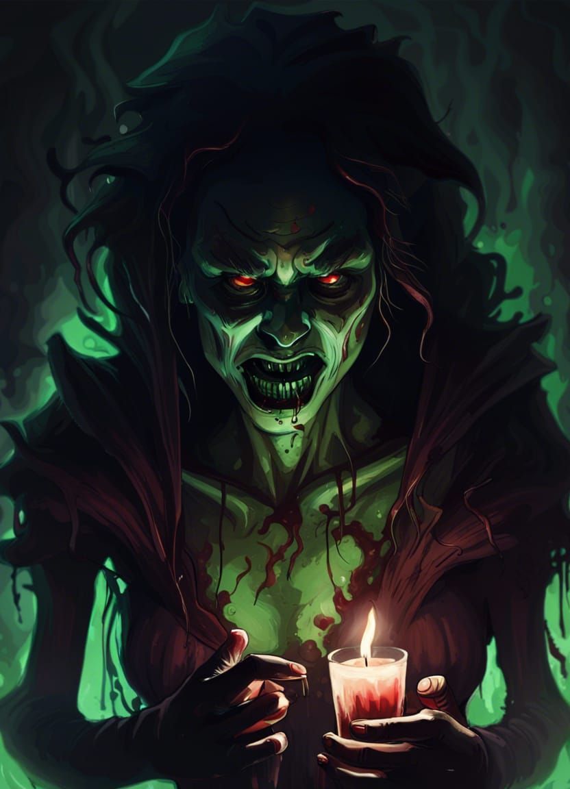 Bloody Vampire Portrait in Dark Fantasy Style