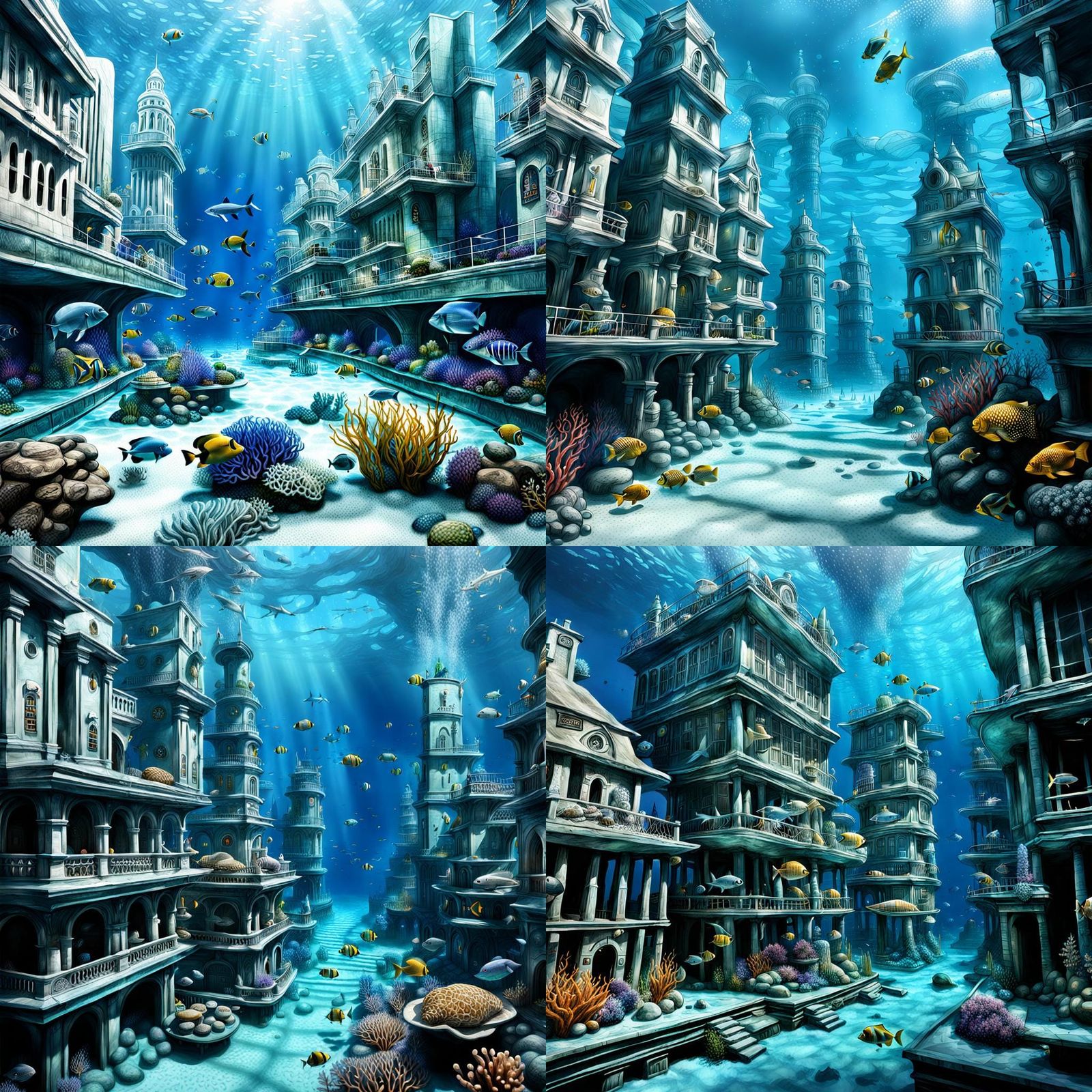 Photorealistic Underwater Cityscape