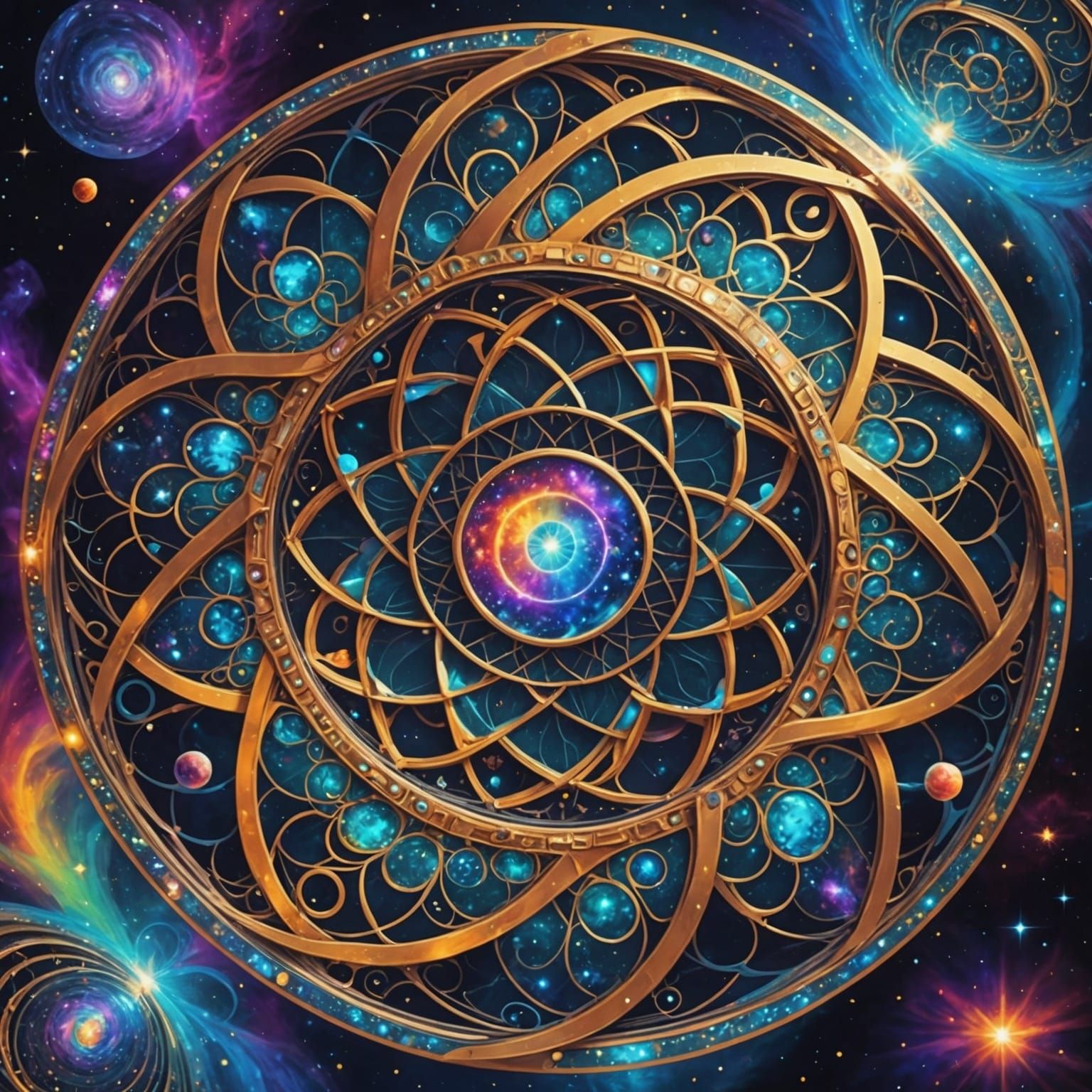 Holographic Galaxy Kaleidoscope in Astral Style