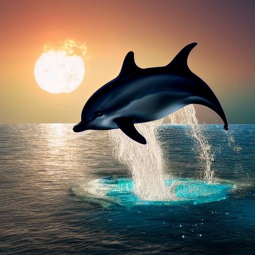 Cinematic Baby Dolphin in Detailed Matte Painting