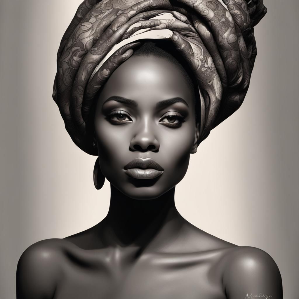Elegant Portrait of a Young African American Woman