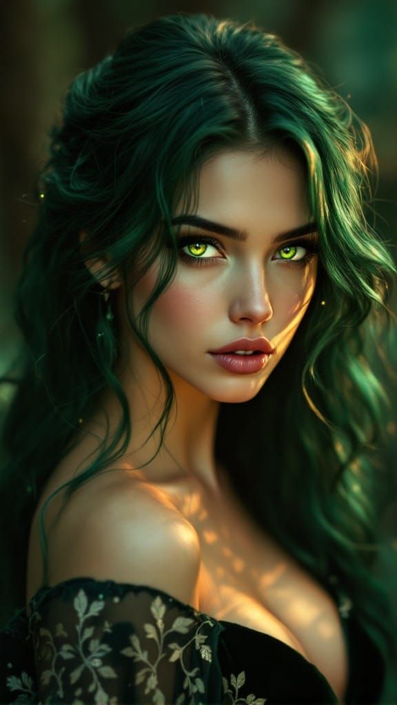 Emerald Mystic in Whispers of Ancient Forest