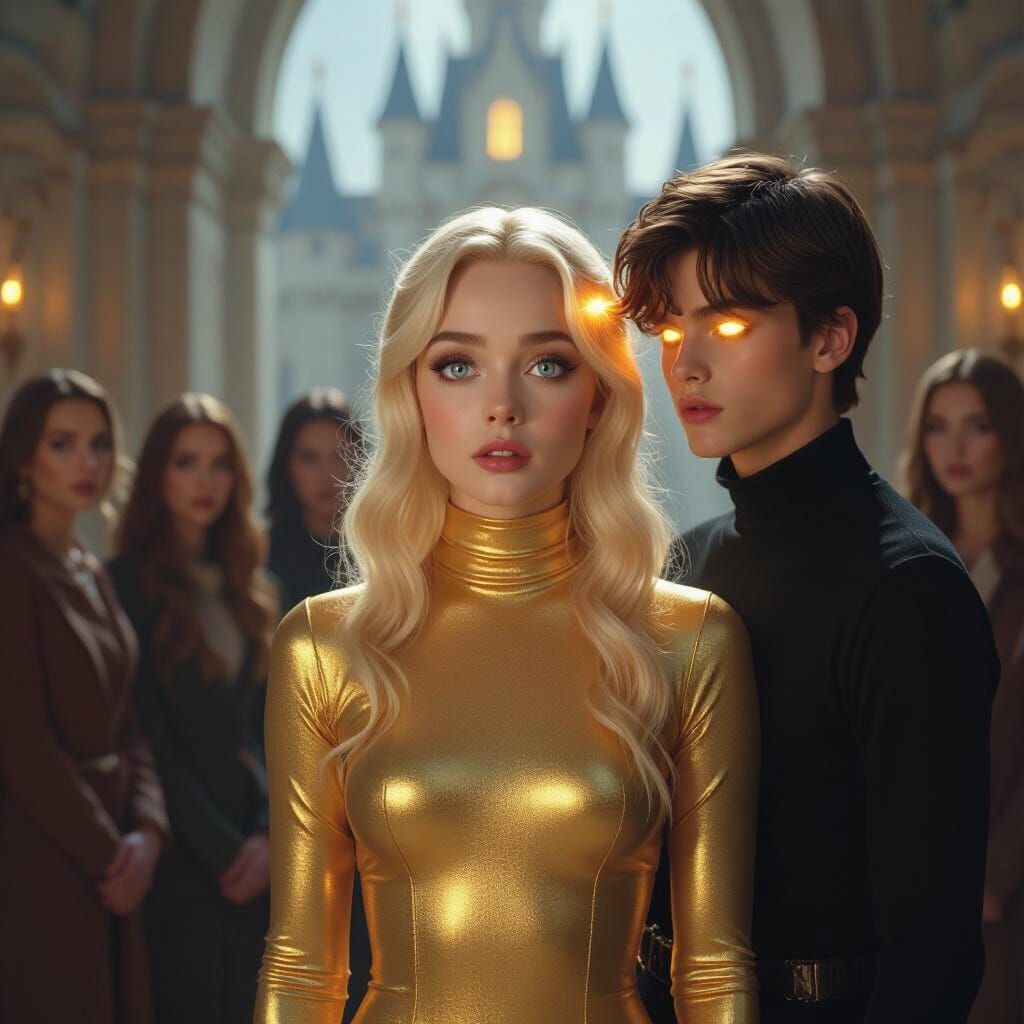 Luna Lovegood Hypnotized in a Castle, Dreamlike Lighting