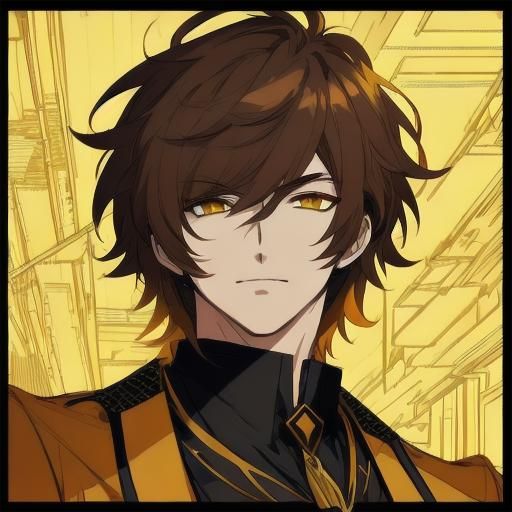 Electric Yellow Anime Man in 3D Art Style