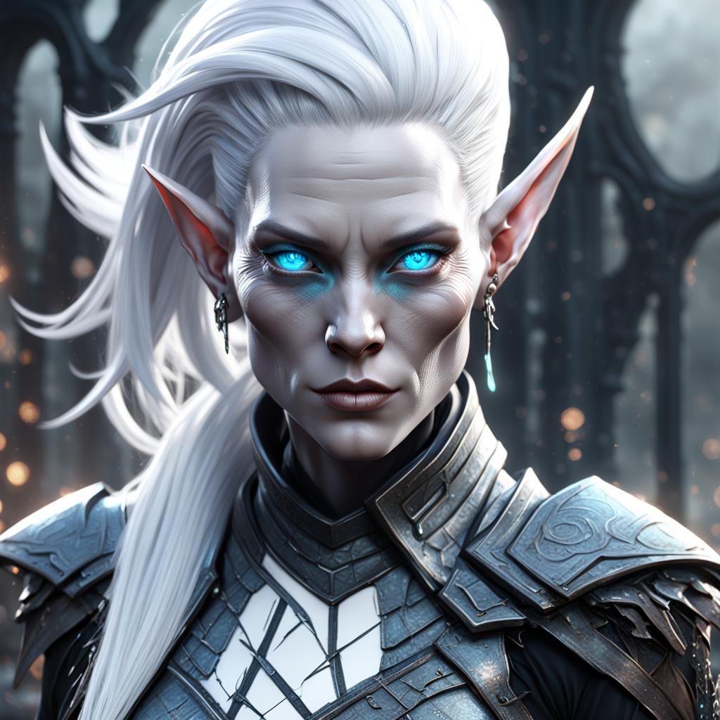 Albino Alien Woman in Dark Fantasy Concept Art