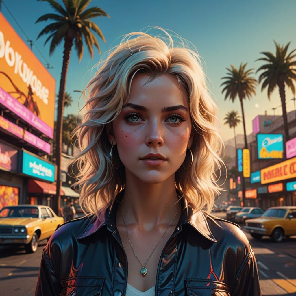 Glamorous 1970s Hollywood Icon in Full Bloom