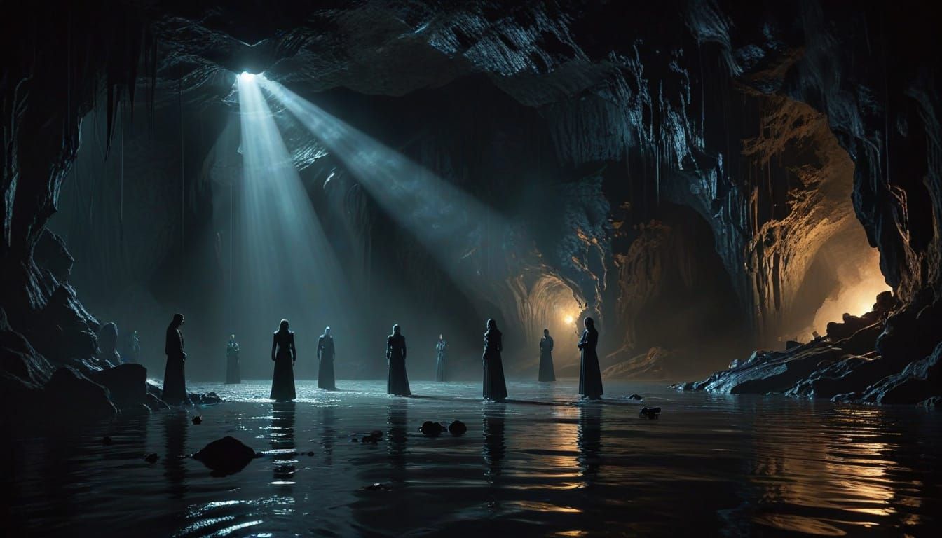 Ethereal Gathering in Darkened Depths