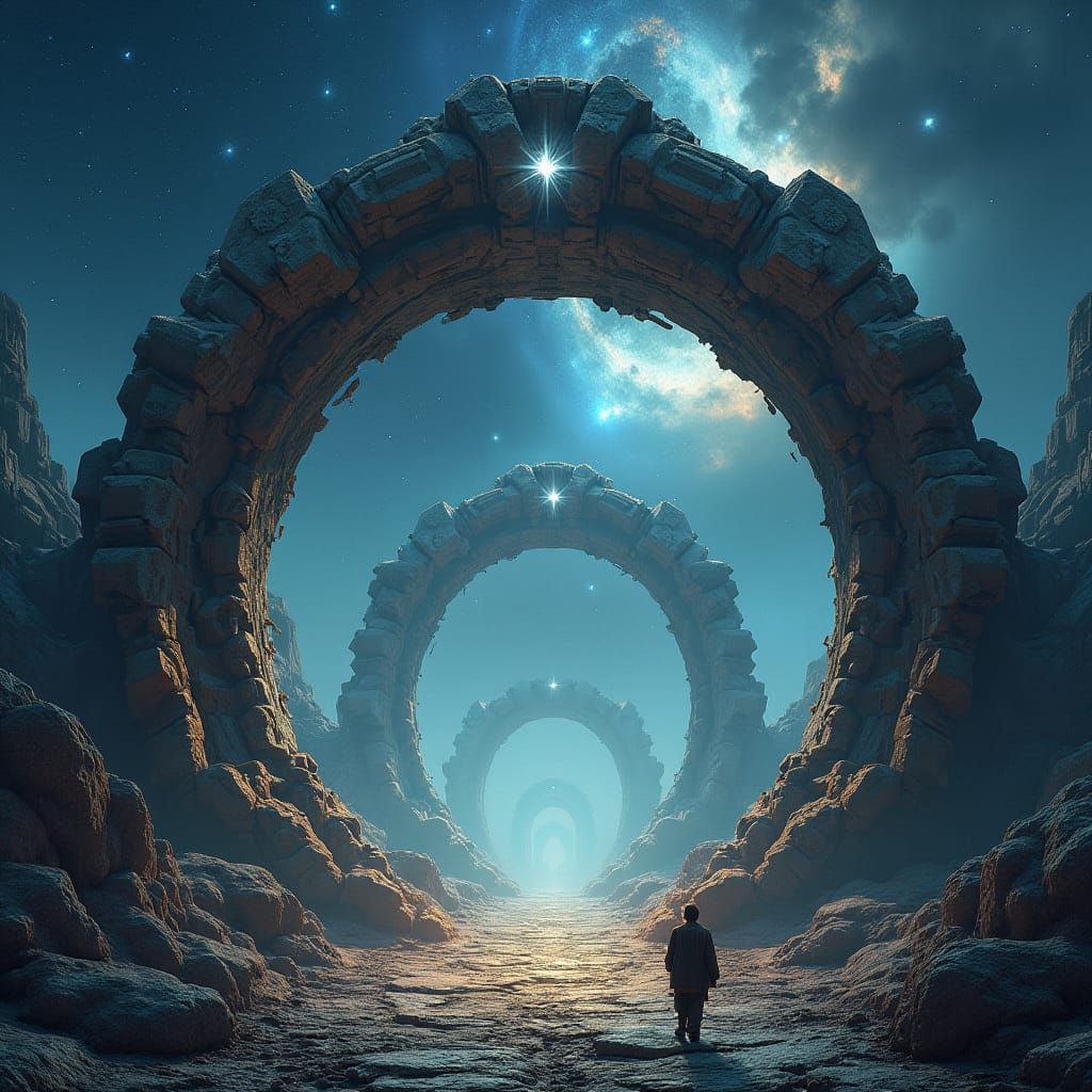 Mystical Stargate Portal in Futuristic Style