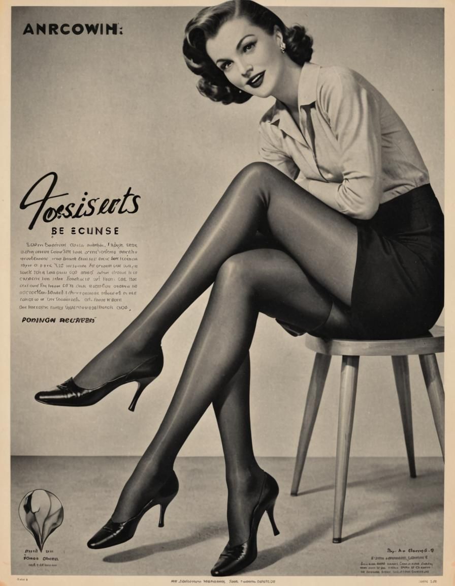Vintage 1950s Hosiery Advertisement