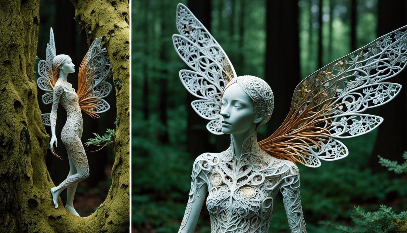 Surreal Goddess of Resilience Ascends Amidst Whimsical Fores...