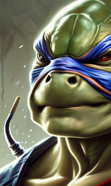 Detailed Ninja Turtle Portrait in Artgerm Style