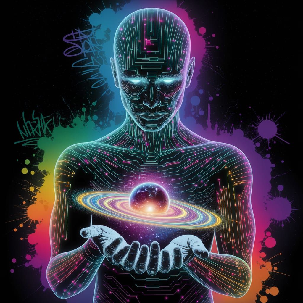 Mortality's Neon Galaxy Cradle