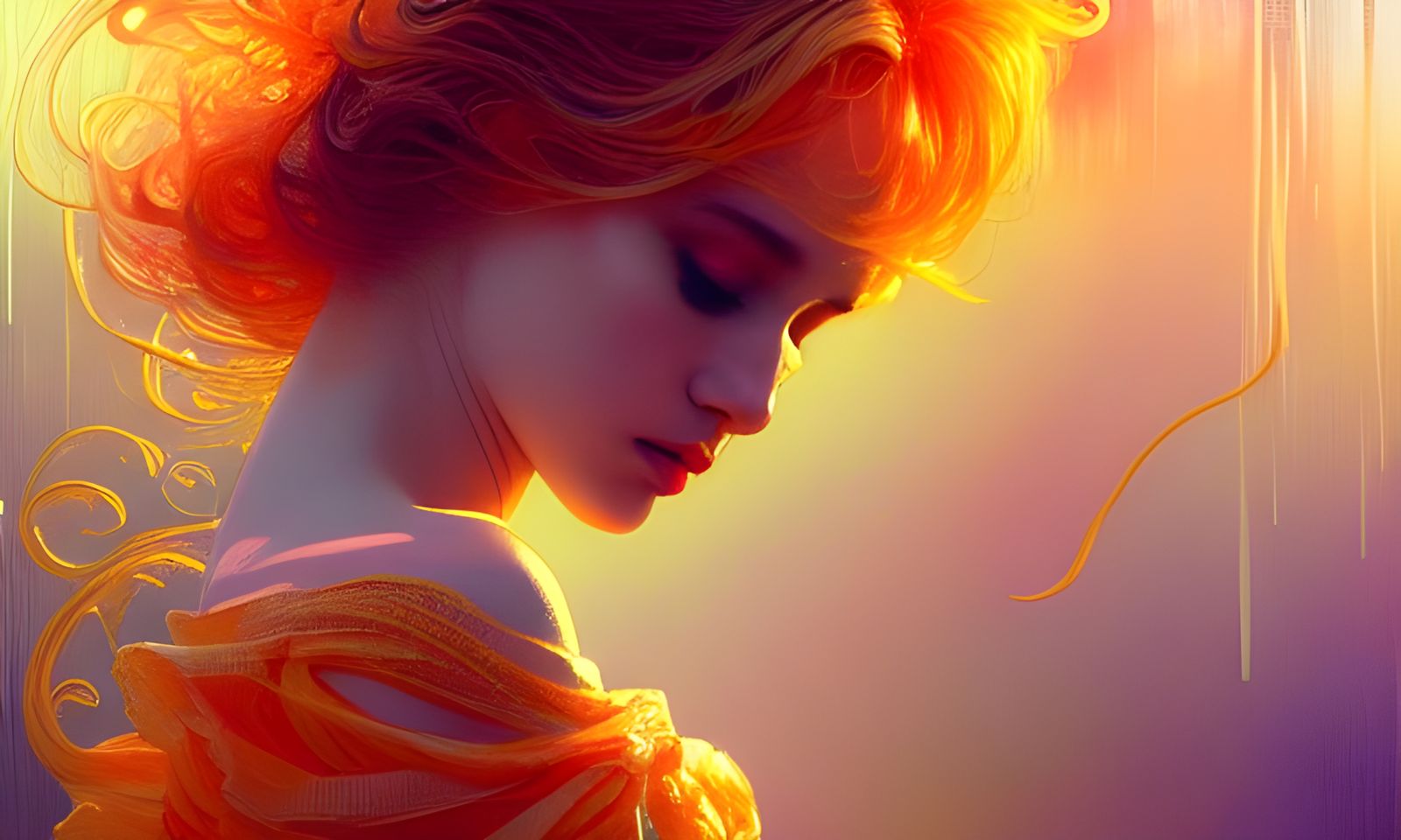 Scenic Bliss in Light Yellow and Orange