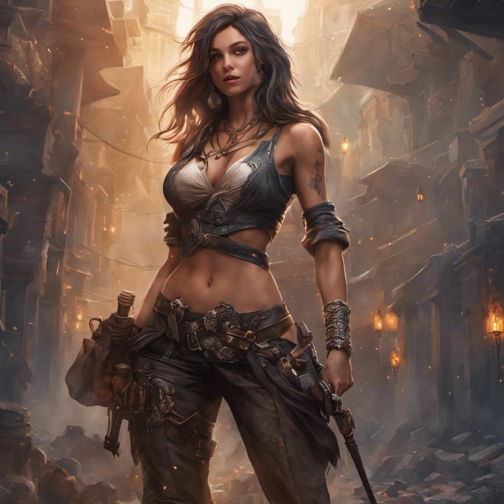 Female Thief Concept Art in Dark Fantasy Style