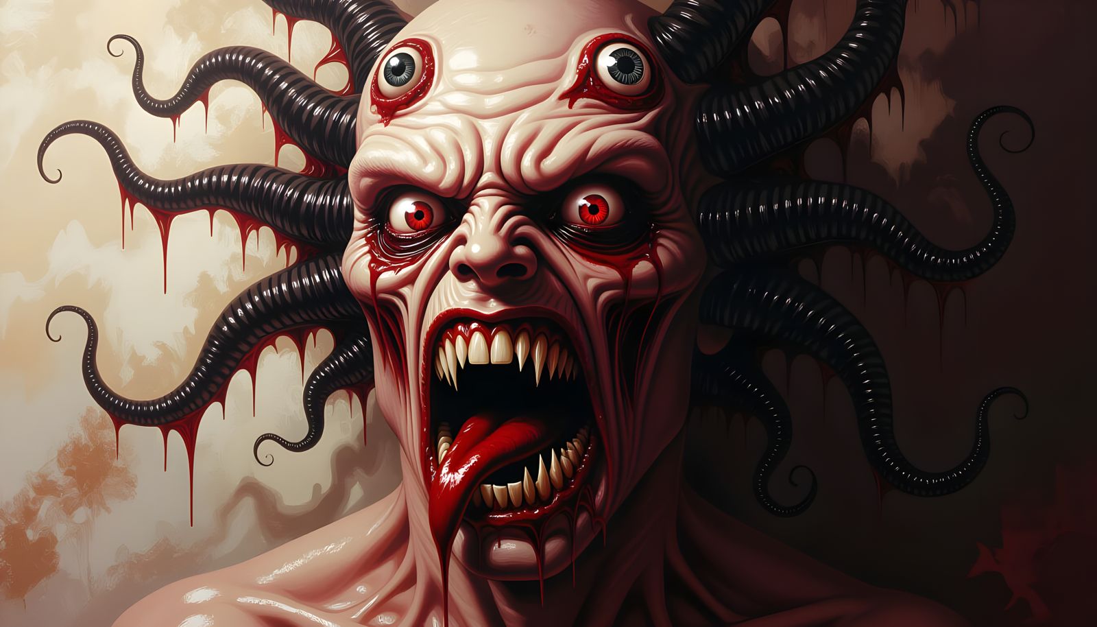 Grotesque Alien Emerges: A Cosmic Horror Nightmare