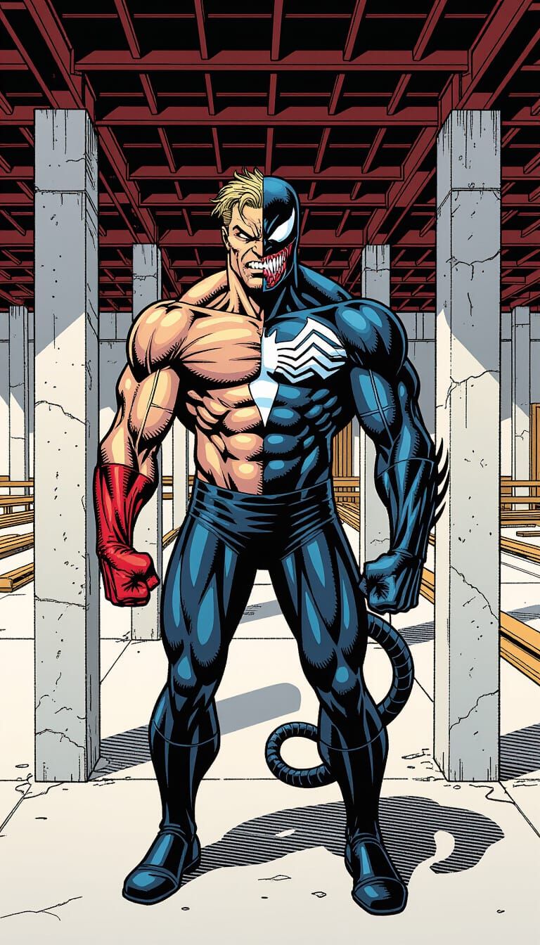 Half Human, Half Venom Comic Book Character