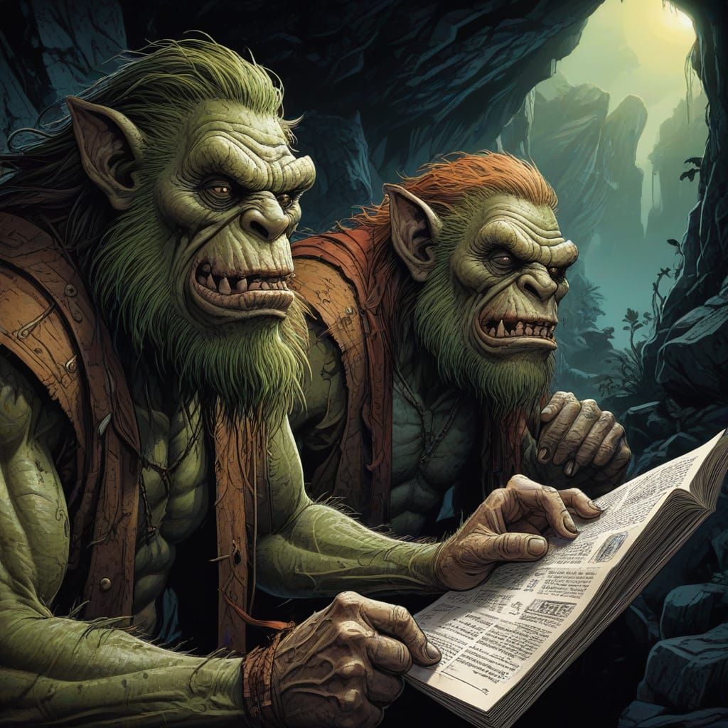 Prehistoric Satirical Trolls Read Fake News