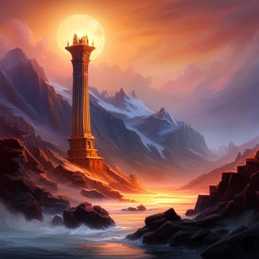 Epic Iron Pillar in Ancient Landscape
