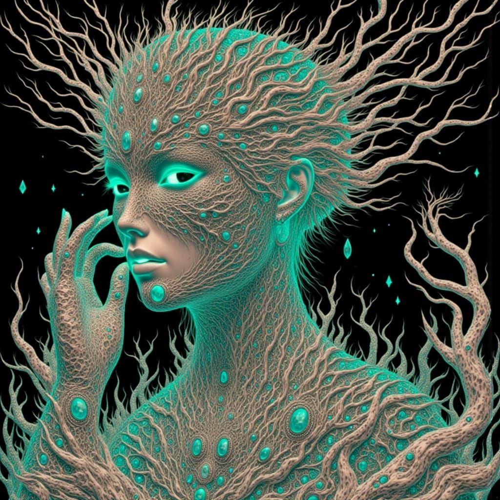 Surreal Photo Negative Portrait of Psychosis