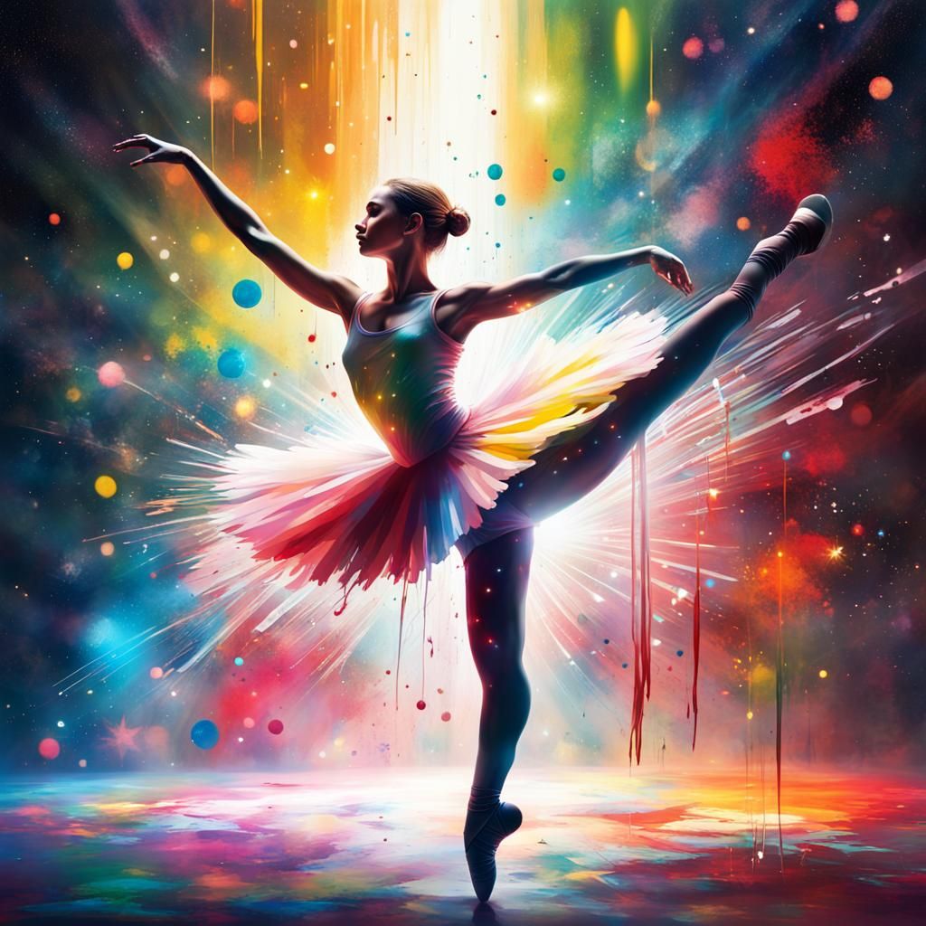 Ballerina Dances in Cosmic Space: Graffiti Art
