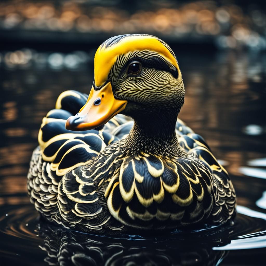 Hyperrealistic Duck Portrait in High Definition