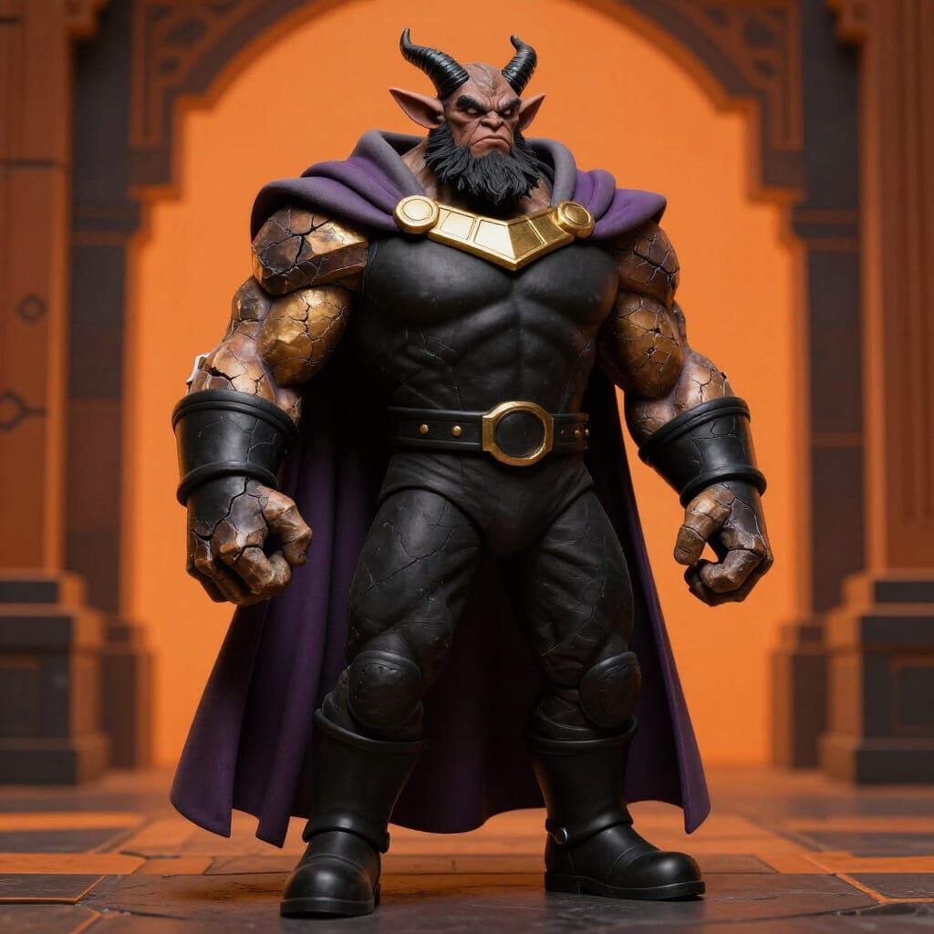 Mister Mudge Shedim Horned Warrior in Dramatic Silhouette