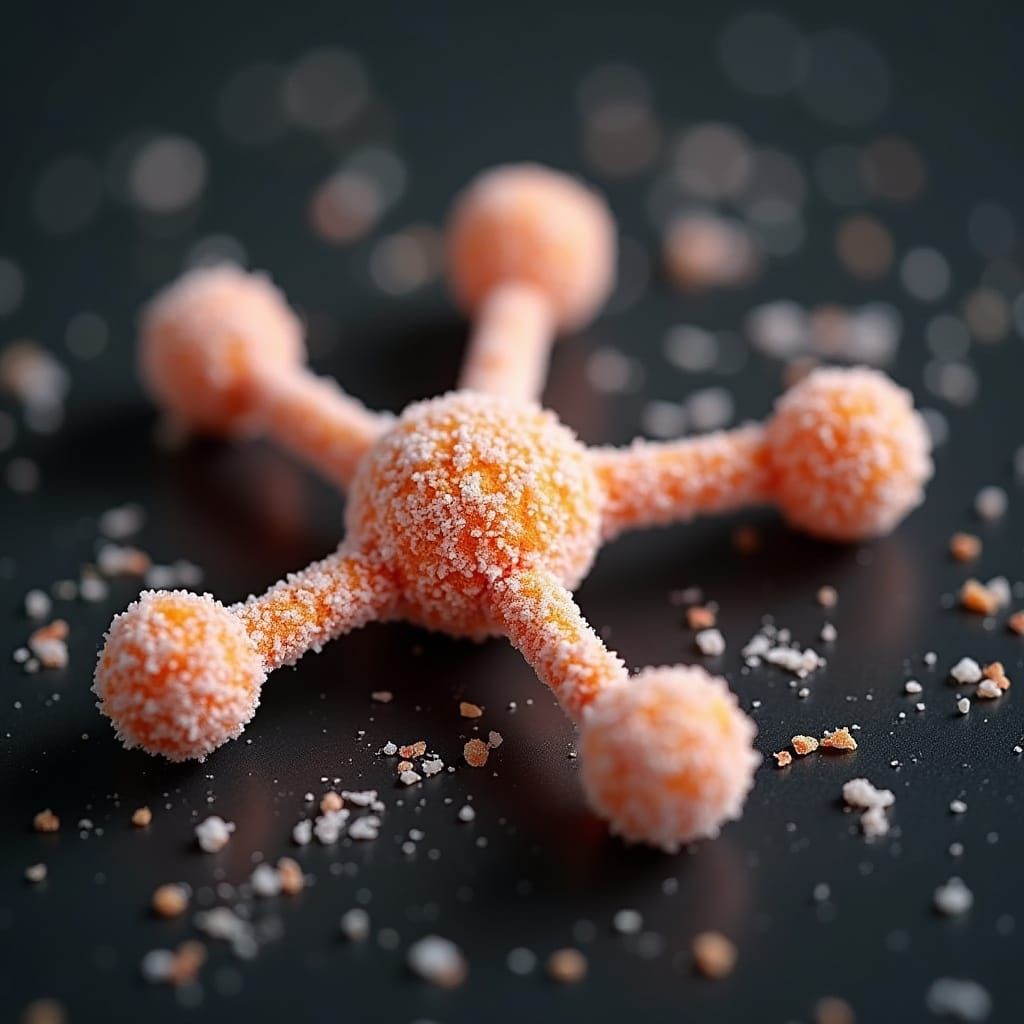 Molecular Structure of Chicken Salt in 3D Render