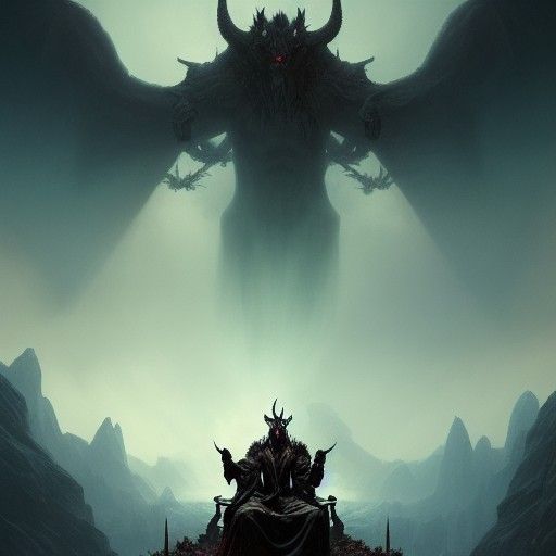 Devil on Skull Mountain: Dark Fantasy Art