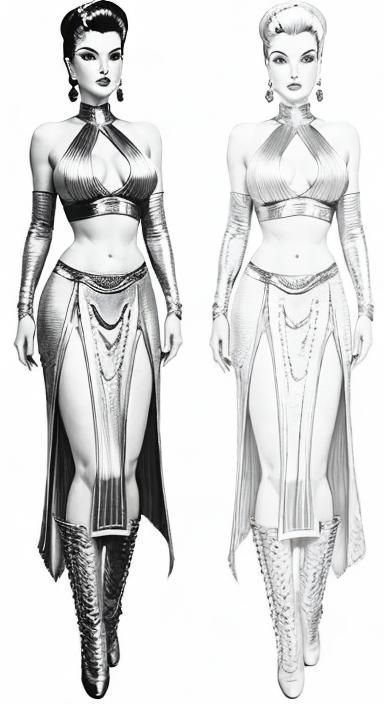 Retro Sci-Fi Princess in Art Deco Throne Room