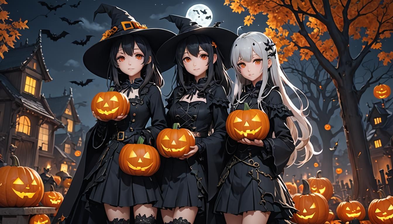 Halloween Anime 3D Art: Detailed Concept