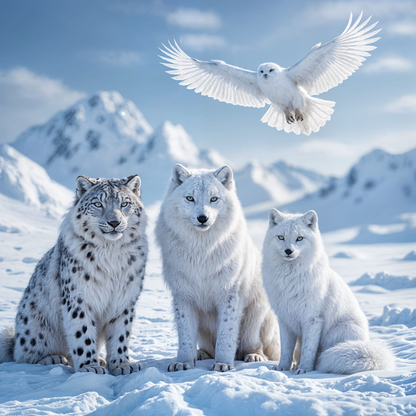 Arctic Wildlife in Snowy Landscape